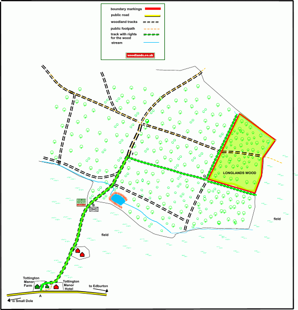 Longlands Wood - SOLD map
