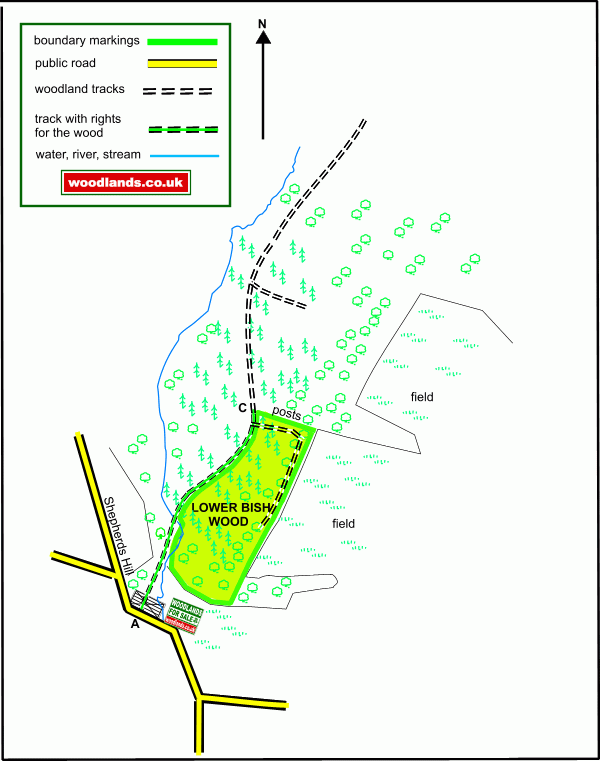 Lower Bish Wood - SOLD map