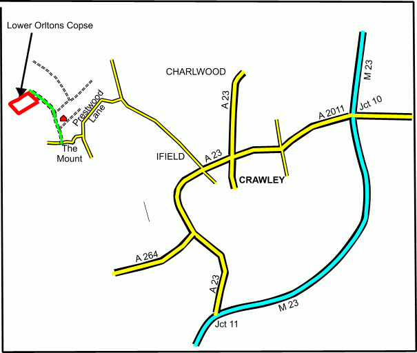 Lower Orltons Copse map