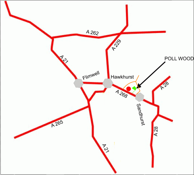 Click to view a full-size version Poll Wood - SOLD map