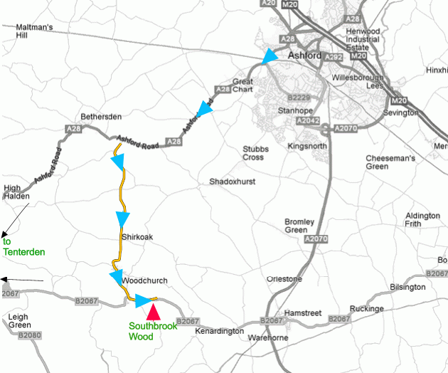 Click to view a full-size version Southbrook Wood map