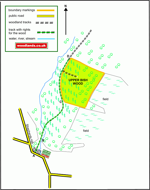 Upper Bish Wood - SOLD map