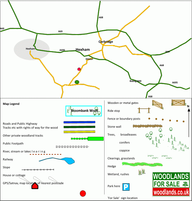 Broombank Wood - SOLD map