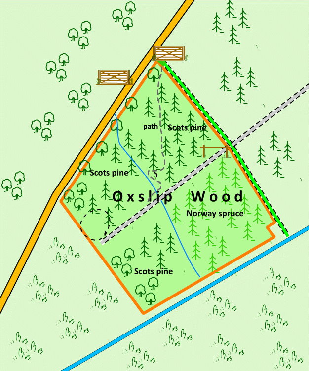 Oxslip Wood - SOLD map