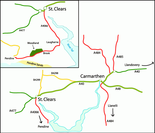 Coed Allt Goch - Red Hillside Wood - SOLD map