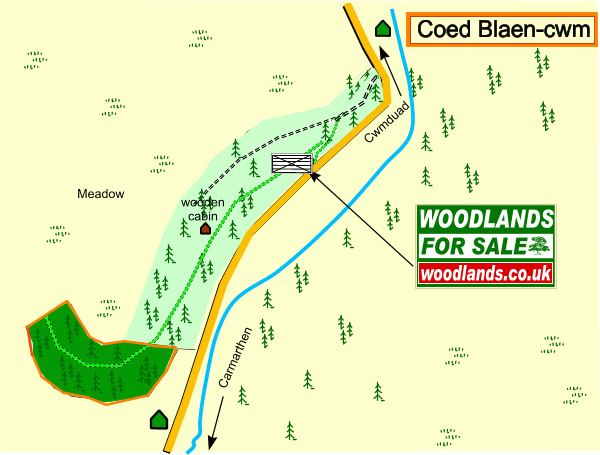 Click to view a full-size version Coed Blaen-cwm - SOLD map