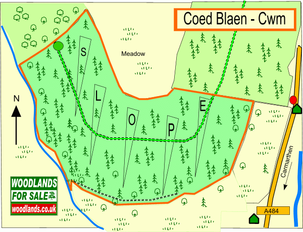 Click to view a full-size version Coed Blaen-cwm - SOLD map