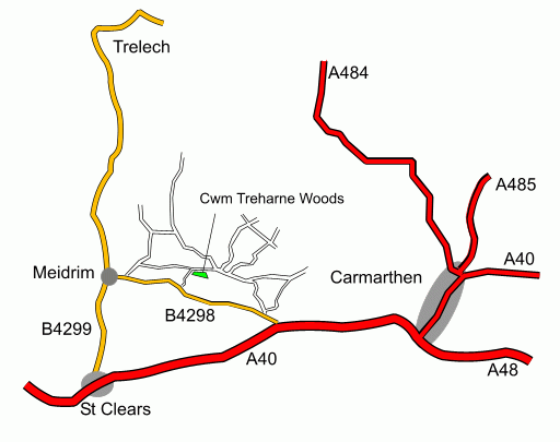 Click to view a full-size version Coed Brynhyfryd - Pleasant Hill Wood - SOLD map