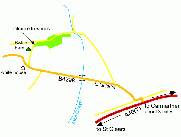 Click to view a full-size version Coed Brynhyfryd - Pleasant Hill Wood - SOLD map