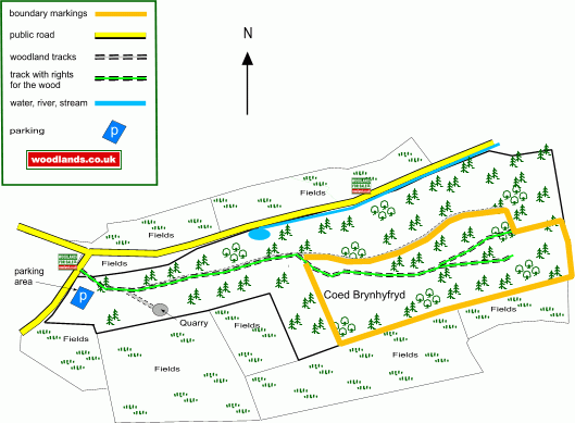 Coed Brynhyfryd - Pleasant Hill Wood - SOLD map