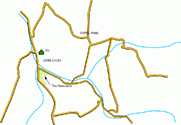 Click to view a full-size version Coed Cych map