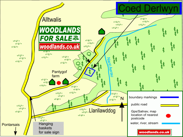 Coed Derlwyn map