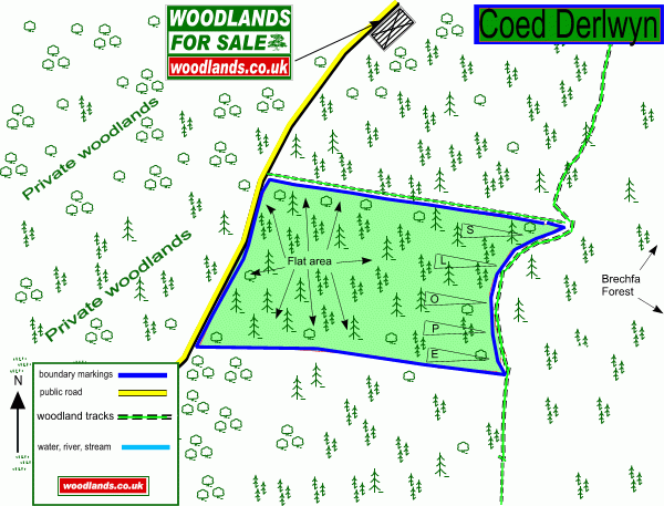 Coed Derlwyn map