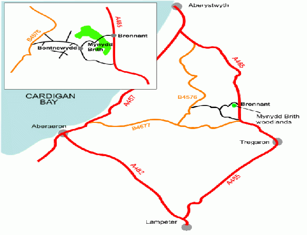 Click to view a full-size version Coed Esgairgors - SOLD map