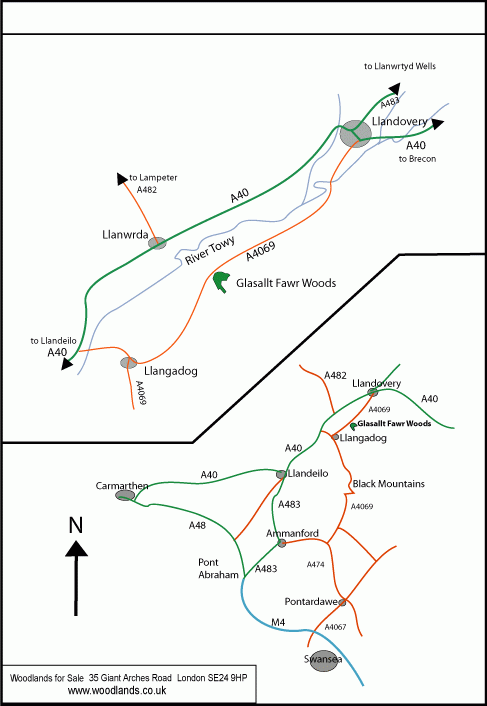 Coed Glas - SOLD map
