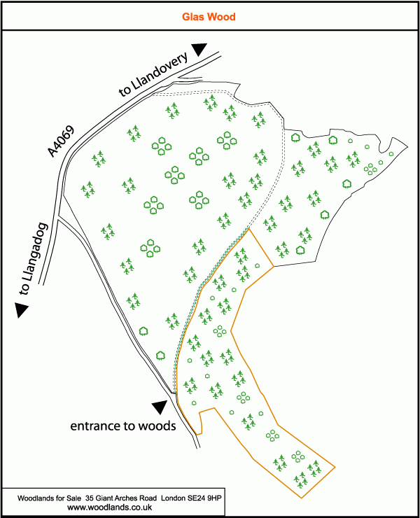 Coed Glas - SOLD map