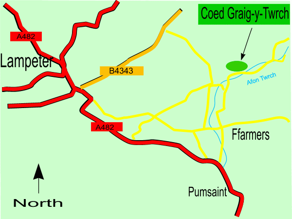 Click to view a full-size version Coed Graig-y-Twrch map