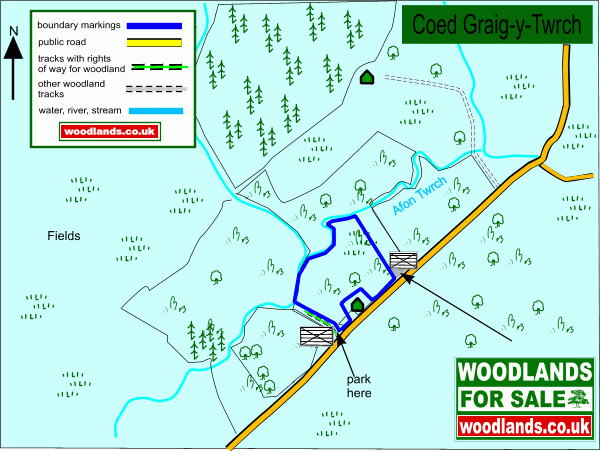 Click to view a full-size version Coed Graig-y-Twrch map