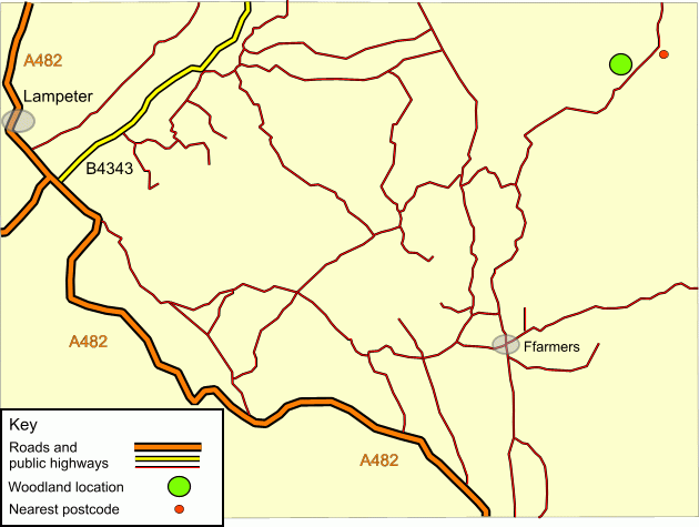 Click to view a full-size version Coed Nant-y-Llyn map