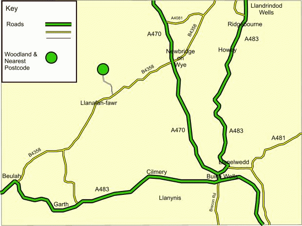 Coed Nefal map