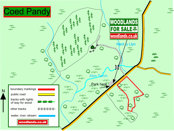 Coed Pandy - SOLD map