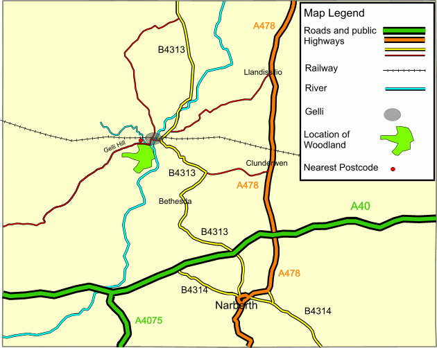 Coed Syfni - SOLD map