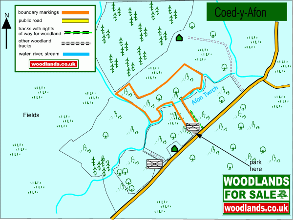 Click to view a full-size version Coed-y-Afon - Wood Of The River - SOLD map