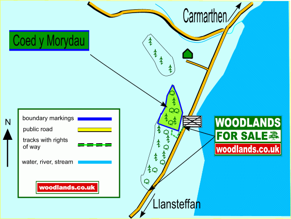 Click to view a full-size version Coed y Morydau - Wood of the estuary map