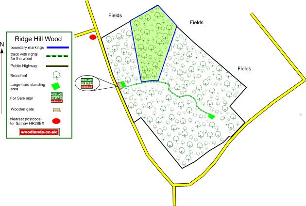 Click to view a full-size version Ridge Hill Wood - SOLD map