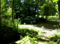 Parking space in a clearing