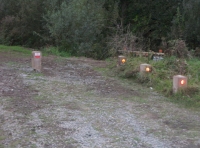 Bollards by entrance