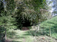Entrance to the woodland at the southern boundary