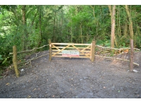 Gated entrance to the woodland