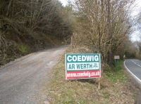 Main roadside entrance into the woodland