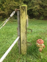 Gatepost made from an old Railway Sleeper