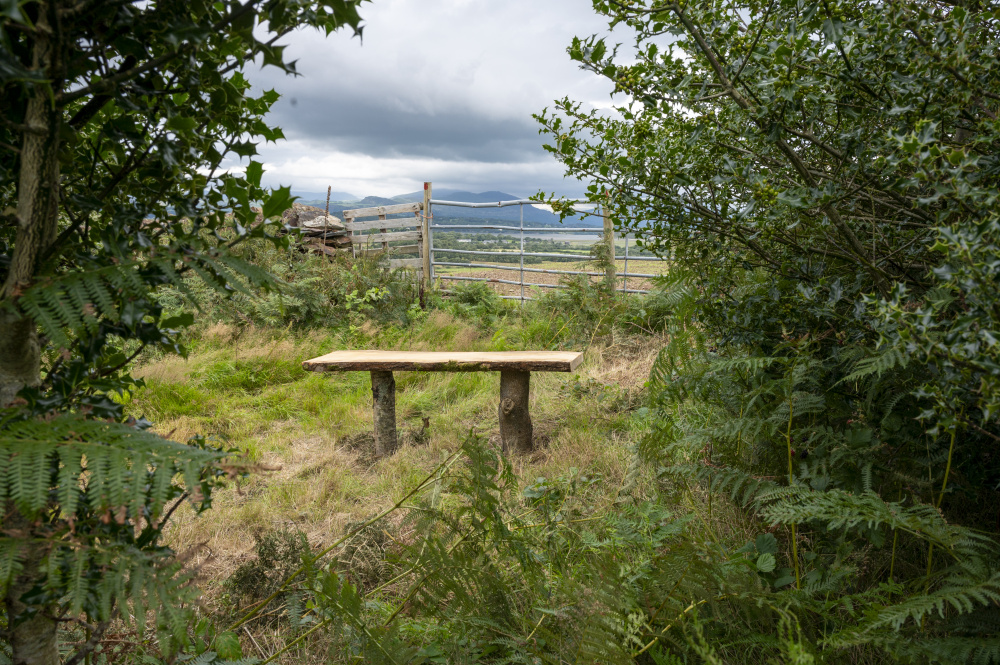 Bench with a view across Eryri, Snowdonia
