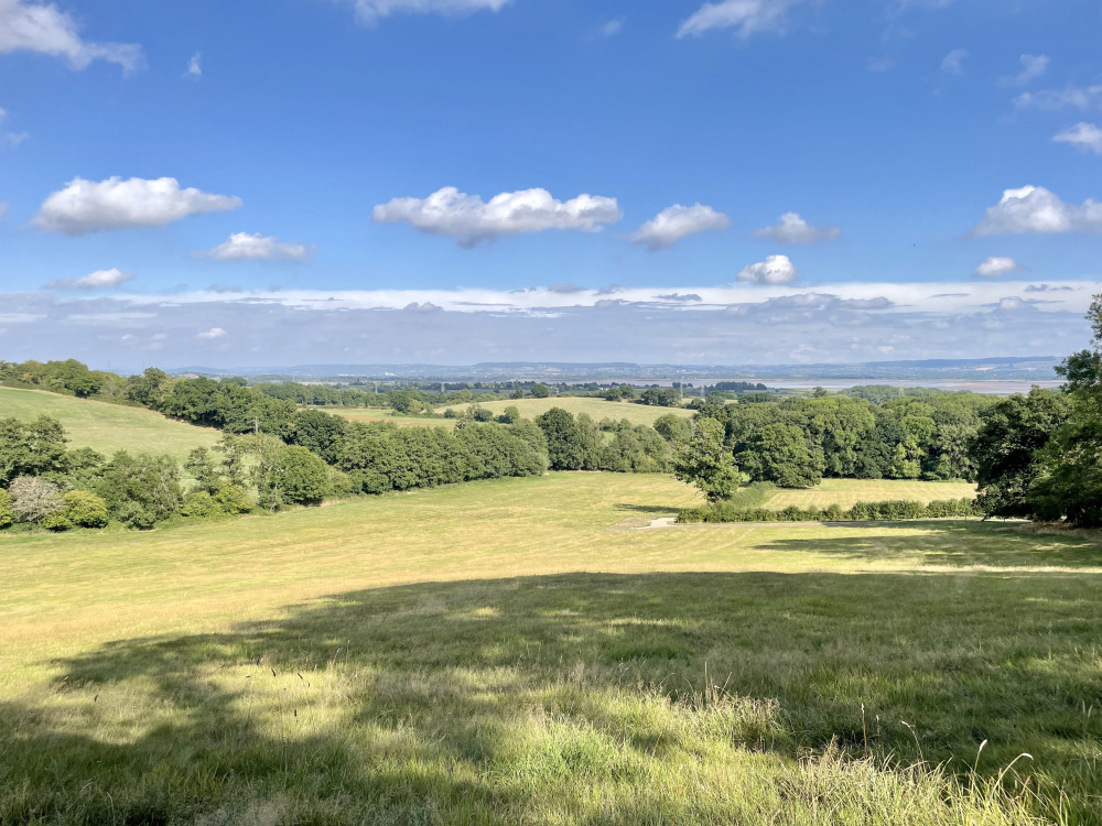 Fabulous views across the Severn Estuary and Cotswolds from the top of Swing Meadow
