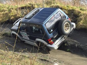 Learning how to drive a 4X4 car in a woodland