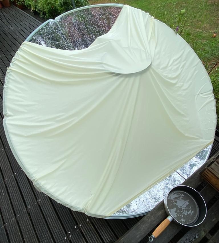 Covered solar oven panels