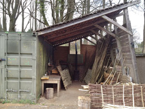 Containers in woodlands: forest stores and shelters