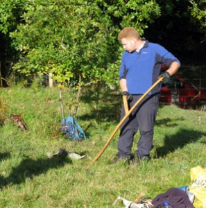 Churchyard Scything with Austrian Scythes - and manual baling