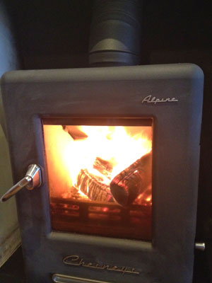 Installing a woodburning stove for logs